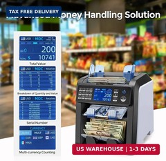 MUNBYN IMC08 Dual Money Counter Machine Mixed Denomination with Reject Pocket, V