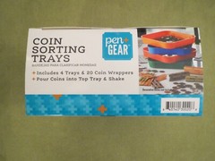 COIN SORTING TRAYS 4 TRAYS AND 40 COIN WRAPPERS INCLUDED POUR & SHAKE, NEW