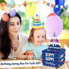 Birthday Money Box for Cash Gift Pull Surprise Money Gift Box for Kids Adults