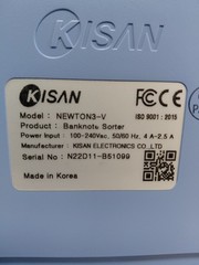 KISAN NEWTON3-V Bill Sorter Banknote Counter Wired Electric Plastic
