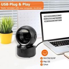 NetumScan Automatic Omnidirectional Desktop Barcode Scanner, Hands-Free USB W…