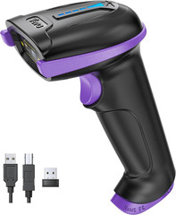 Barcode Scanner Wireless Versatile 2-In-1 (2.4Ghz Wireless+Usb 2.0 Wired) with B