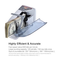 Handy Bill Cash Banknote Counter Money Currency Counting AC & C7S9