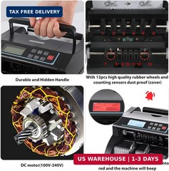 Money Counter Machine Count Value for US Dollar only,UV/MG/MT/IR/DD Detection Bi