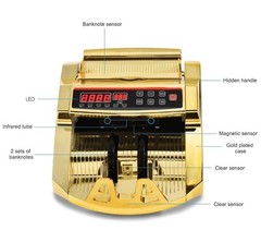Upromax Gold Money Counter Machine – UV/MG/IR Fake Money Detector & Cash Box …