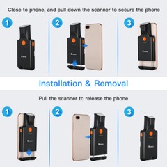 Eyoyo Bluetooth 1D Back Clip Bluetooth Barcode Scanner Portable Barcode Reader