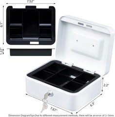 Water-Resistant Medium Cash Box with Key – Ideal for Business & Personal Use