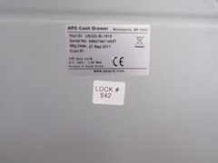 APG VASARIO CASH DRAWER VB320-BL1915 LOCK #542 KEY INCLUDED, NO CABLE INCLUDED