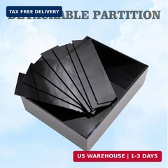 Money Organizer for Cash, 8 Compartment Black Acrylic Money Holder, Cash Tray, C