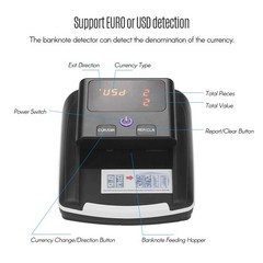 Bisofice Mini Uv Counterfeit Bill Detector Euro/Usd/Gbp Money Counter Automatic