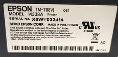 Epson TM-T88VI POS Compact Thermal POS Receipt Printer USB Ethernet Serial Black