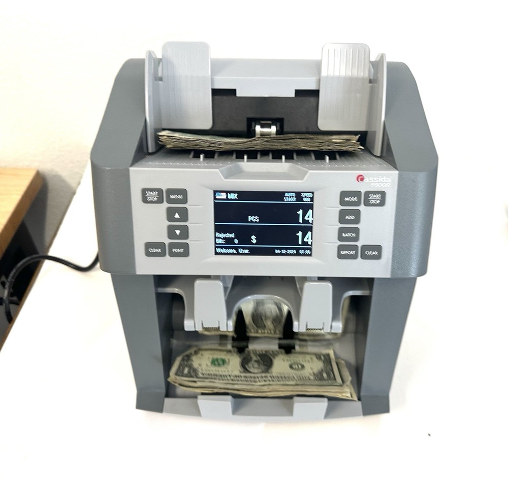 Cassida 9900R Currency Discriminator Money Counter Counting Machine WORKS GREAT!