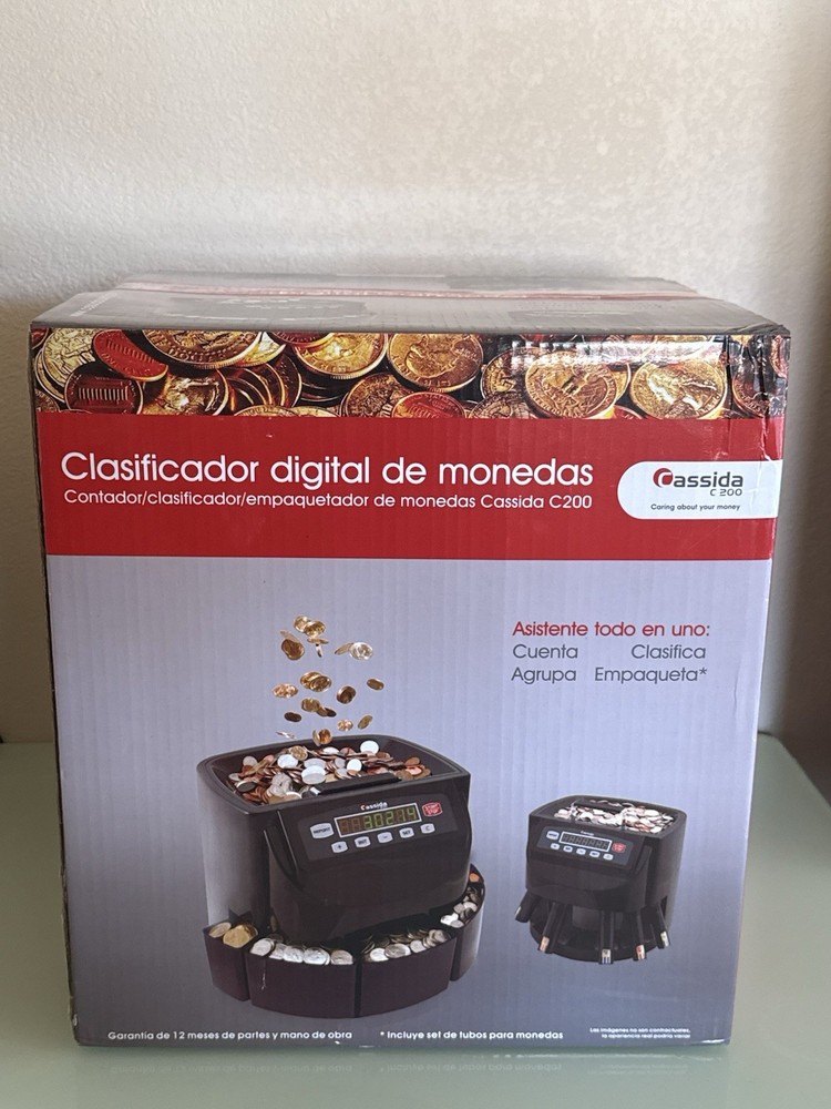 Cassida C200 USA Coin Counter Sorter Roller Black NEW OPEN BOX