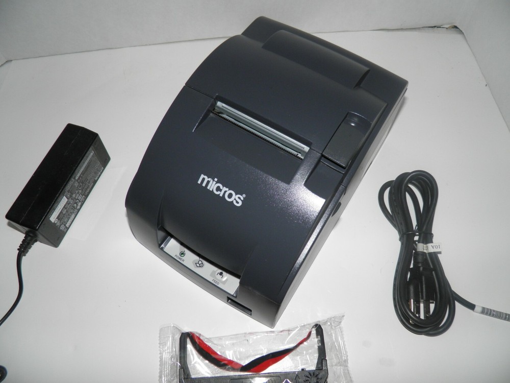 MICROS EPSON TM-U220B M188B Dot Matrix POS Receipt Printer SERIAL wPower Supply