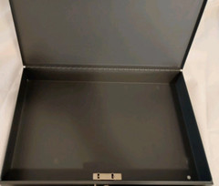 MMF INDUSTRIES HEAVY GAUGE STEEL CASH BOX & TRAY GRAY SUPER – No Lock Key