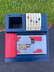 Vintage Addressograph #14-55, hand-operated mechanical credit card imprinter