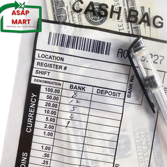 Clear Plastic Small Bank Deposit Bags for Cash | Pack of 1000 | 5″X9″|Tamper Evi