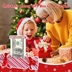 16 Pcs Christmas Money Boxes For Cash Gift Pull Surprise 200 Transparent Bags