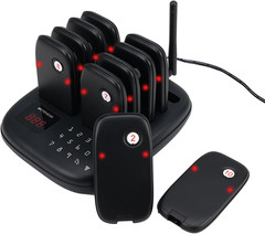 TD175S Restaurant Pager System Long Range 800m 10 Buzzers for Restaurant Cafe