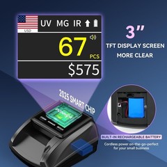 PONNOR AL-135T Counterfeit Bill Money Checker Machine with 3″ Digital Screen New