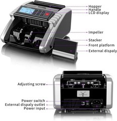 Professional Cash Counter Machine with Multiple Detection Modes – Silver Finish