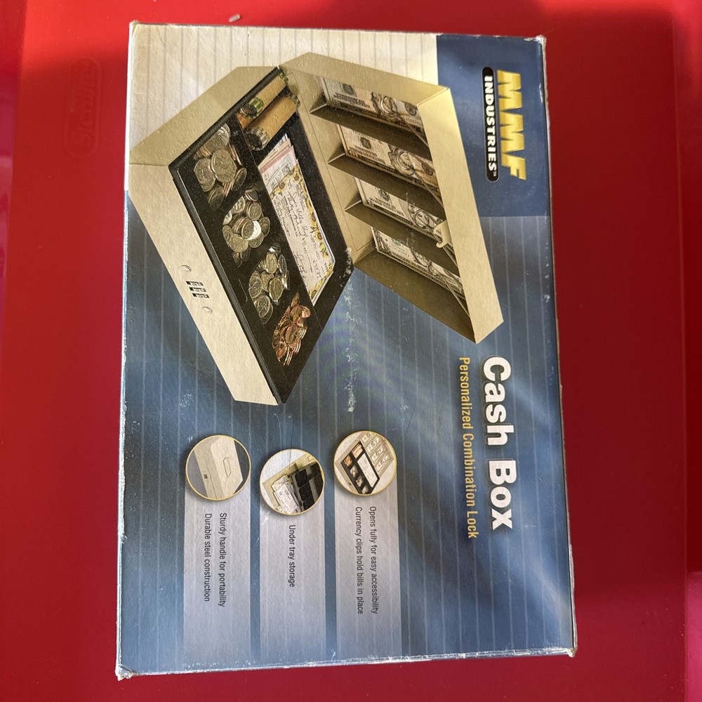 MMF Industries Steel Combination Lock Cash Box With Instructions