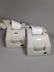 Lot of 2 Epson TM-U220PD Receipt Printer M188D No Power Adapter Tested Working