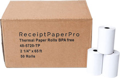 2 1/4” X 65 Ft Thermal Receipt Paper Rolls, Fits Ingenico Desk 3500 Desk 5000 Mo