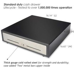 16″ Pos Cash Drawer Stainless Steel Frontremovable Tray5bill/5coinrj11 Cable Inc