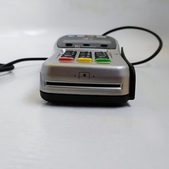 First Data FD-35 POS Credit Card Terminal Reader Works With Box & Instructions