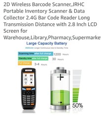 2D Wireless Barcode Scanner, JRHC Portable Inventory Scanner & Data Collector