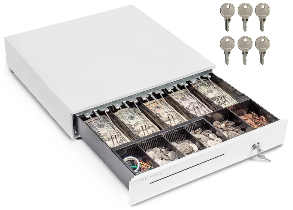 16″ Cash Register Drawer for Point of Sale(POS) System w 5 Bill 6 Coin Cash Tray