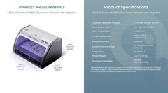AccuBANKER LED430 6-Point Counterfeit Detector Multi Currency w/stand, UL Listed