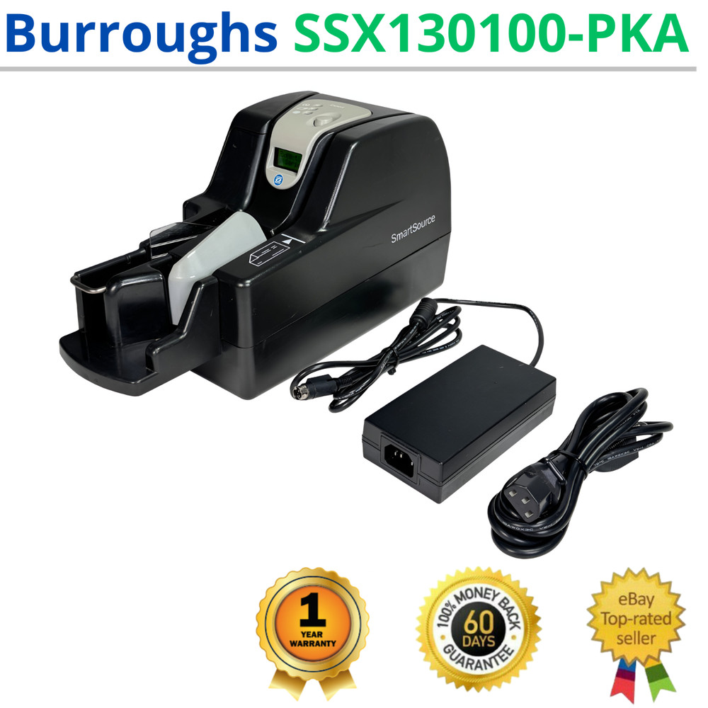 Burroughs SmartSource Expert 300dpi SSX130100-PKA Check Scanner 1 YEAR WARRANTY!