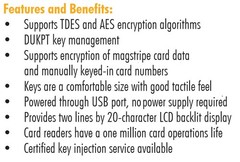 IDTECH IDKE-534833BEM SecureKey M130 Ecrypted Keypad with MagStripe Reader