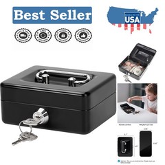 Multi-Functional X-Small Lock Box for Cash & Medication – 4.92” Black Comfort