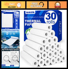 30 Rolls Thermal Printer Paper 8.5″x11″ BPA-Free Quick-Dry for Portable Printers