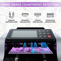 Money Counter Machine Bill Counter with UV MG IR DD Counterfeit Detection