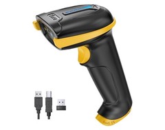 Tera Barcode Scanner Wireless 1D Laser Cordless Barcode Reader USB 5100 Yellow