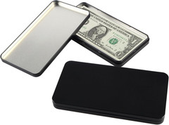 4 Pack Metal Cash Box Money Organizer Storage Box with Lid Black Tinplate