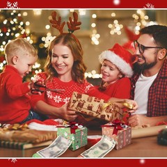 12 PCS Christmas Money Pop-Up Box for Cash Gift Pull DIY Surprise Pull Kit