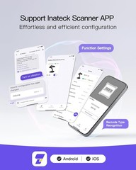 Inateck 2D Barcode Scanner with Intelligent Stand, ,Handheld with APP and SDK