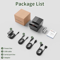 Rongta Pos Receipt Printer 80Mm Thermal Printer Usb/Serial/Ethernet And Auto