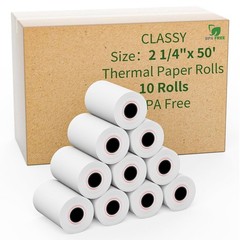 Thermal Paper Rolls 2 1/4″ x 50′ POS Cash Register Receipt Paper 10 Rolls
