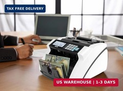 Large Money Counter Machine, USD/EUR/GBP/CAD Counterfeit Bill Detector with LCD