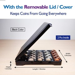 Mini Coin Sorting Tray W/ Lid Accurate 2PC Change Counter Organizer For Bank