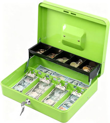 Locking Cash Box with Lock,Money Box with Cash Tray,Lock Safe Box with Key Money
