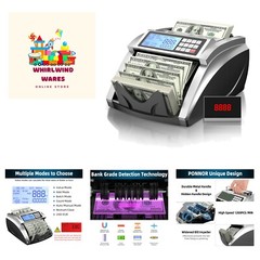 Money Counter Machine with Value Bill Count, Cash Counter for Dollar, Euro wi…