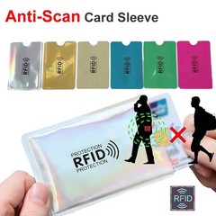 10Pcs Anti-Scan Card Sleeve Anti-Magnetic Anti-Theft anti RFID/NFC Scanning Alum