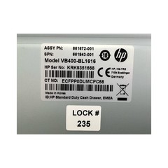 HP AMS VB400-BL1616 HP Standard Duty Cash Drawer 661672-001 661843-001 With Key
